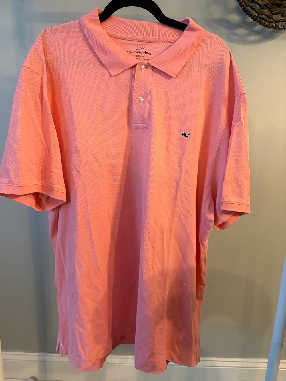 Vineyard Vines Men’s Coral Pink Polo Shirt Classic fit 2XL / xxl